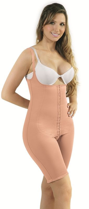 YOGA 3019SB - Above Knee Compression Garment with Adjustable Straps Front Eye Hooks Fastening without Bra